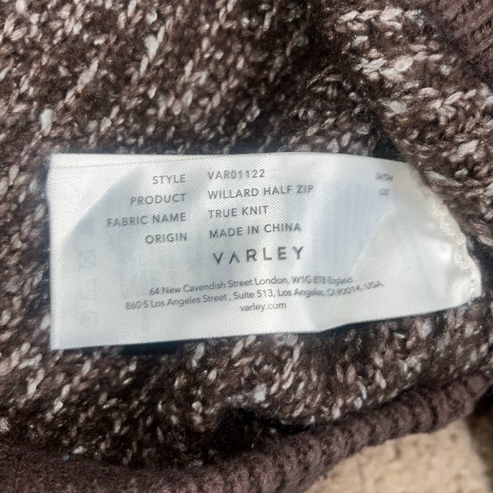 Varley Willard Half Zip True Knit Sweater‎ Coffee Bean Brown XS - Picture 10 of 11